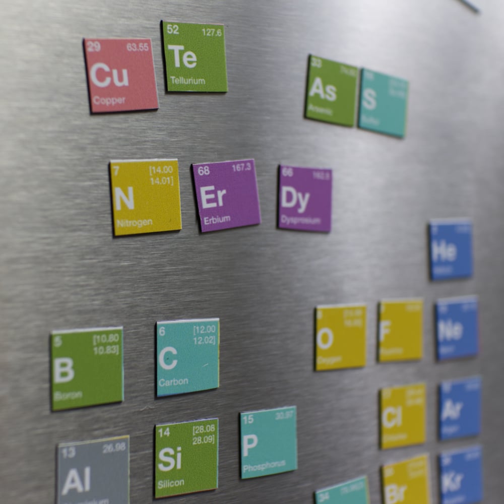 Periodic table fridge magnets by Molecule Store