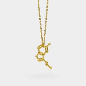 Serotonin Molecule Necklace Gold